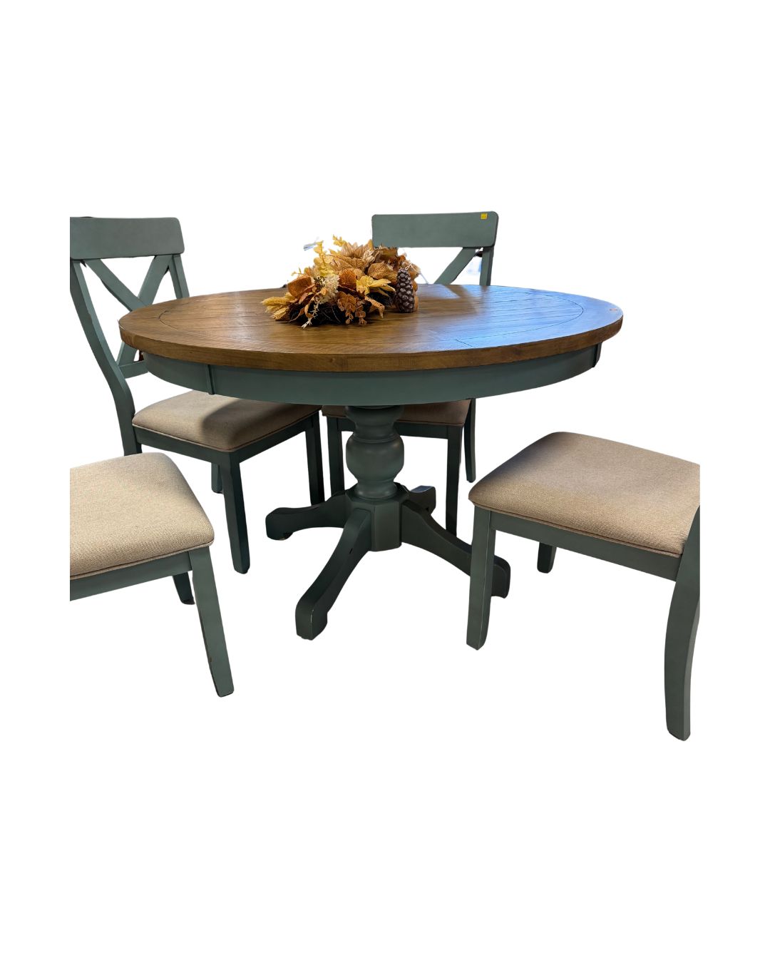 Rustic Farmhouse 5-Piece Round Dining Set