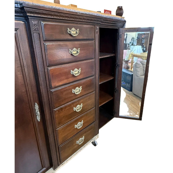 Traditional Dark Wood Queen Bedroom Set – 3 Pieces