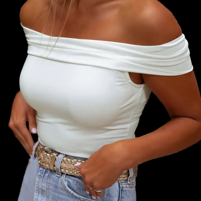 Folded Off-Shoulder Slim Top - XL (D9)