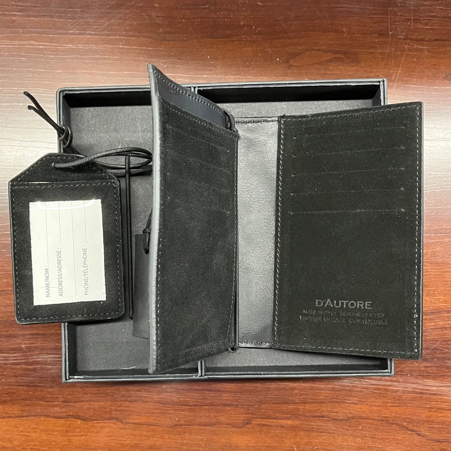 *NEW* Black Suede Passport Cover & Bag Tag