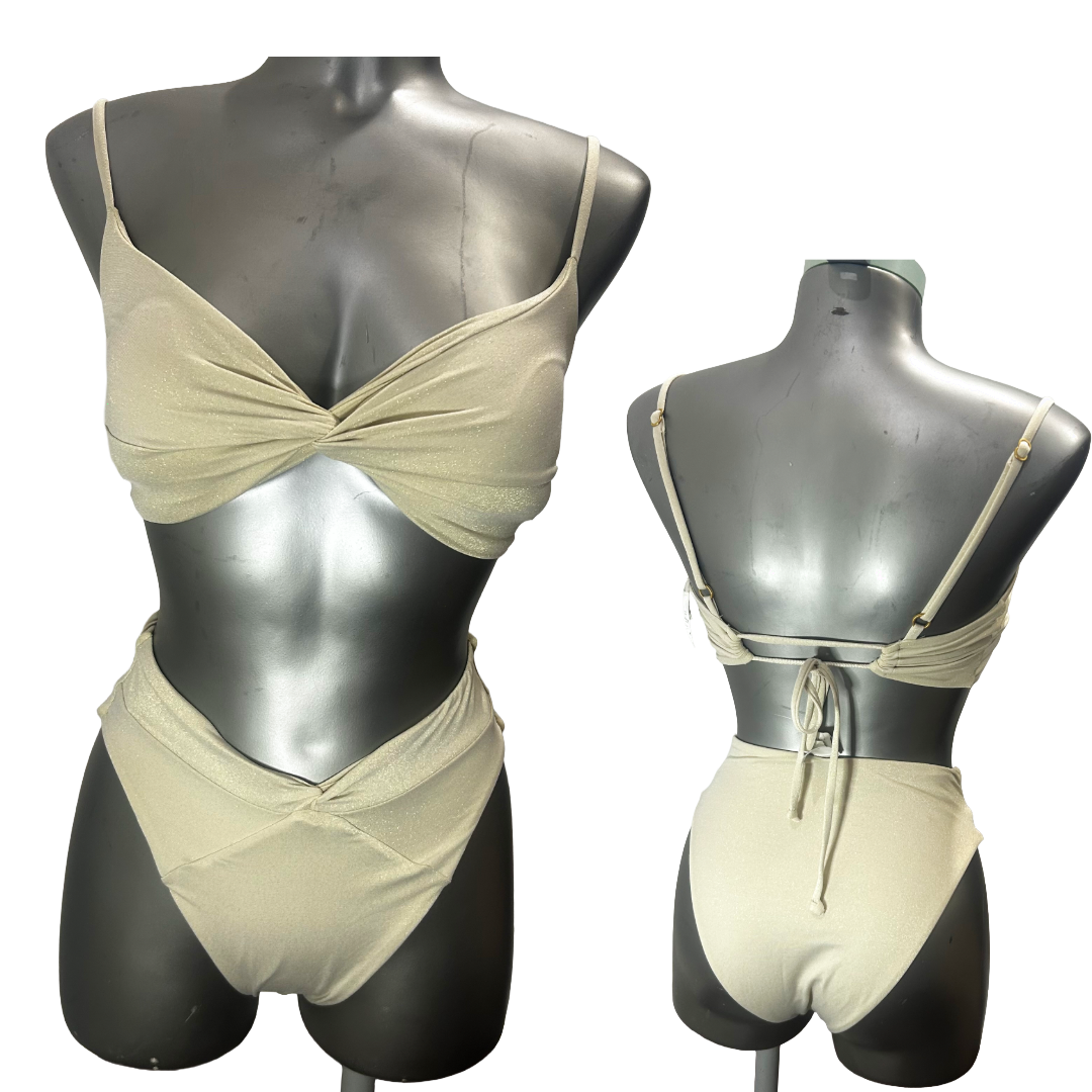 L*Space Champagne Iridescent 2-Piece Bikini Set