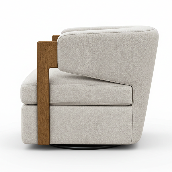 FAB BEIGE SWIVEL CHA — L26-5