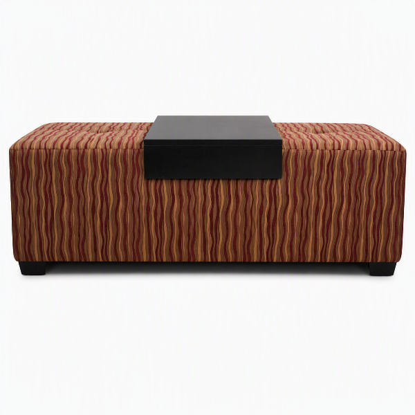 Modern Patterned Ottoman with Integrated Table