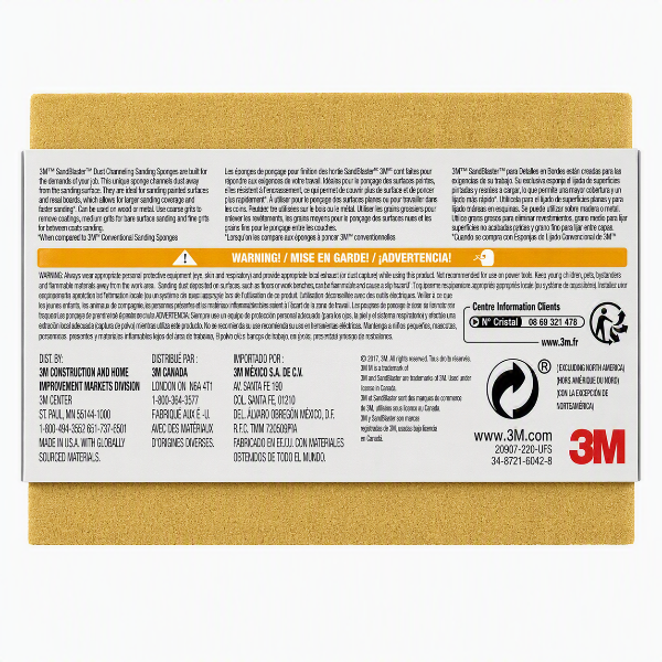 3M™ SandBlaster™ Ultra Flexible Sanding Sponge – 220 Fine Grit