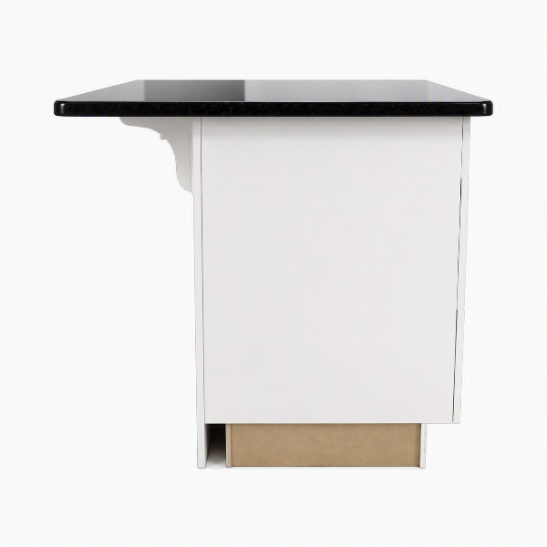 White Kitchen Island with Granite Countertop