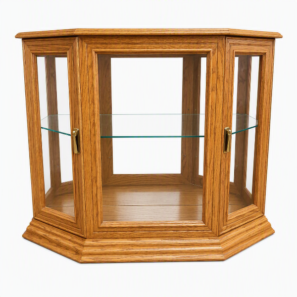 Golden Oak Curio Display Cabinet