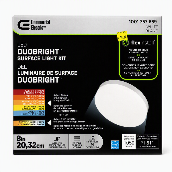 Commercial Electric LED DuoBright Surface Light Kit