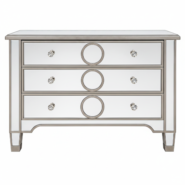 Mirrored 3-Drawer Accent Dresser