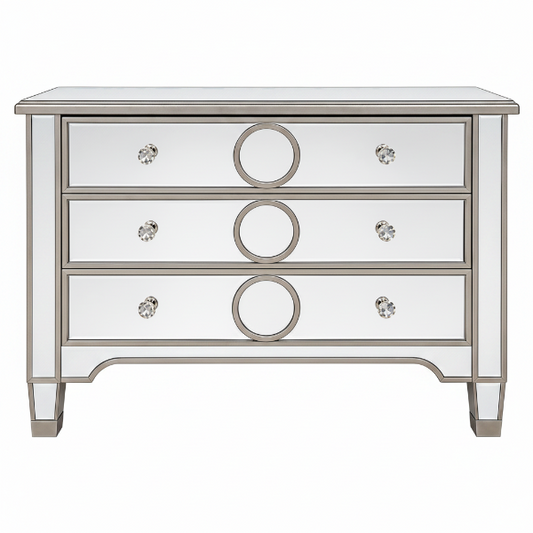 Mirrored 3-Drawer Accent Dresser