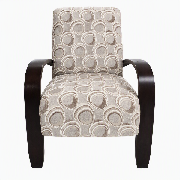 Modern Patterned Accent Armchair – Beige & Brown
