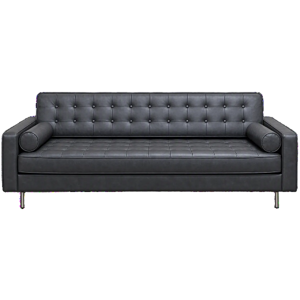 Dark Grey Faux-Leather Style Sofa