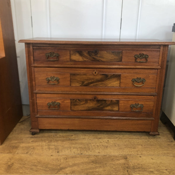 Vintage Antique 3-Drawer Wooden Dresser