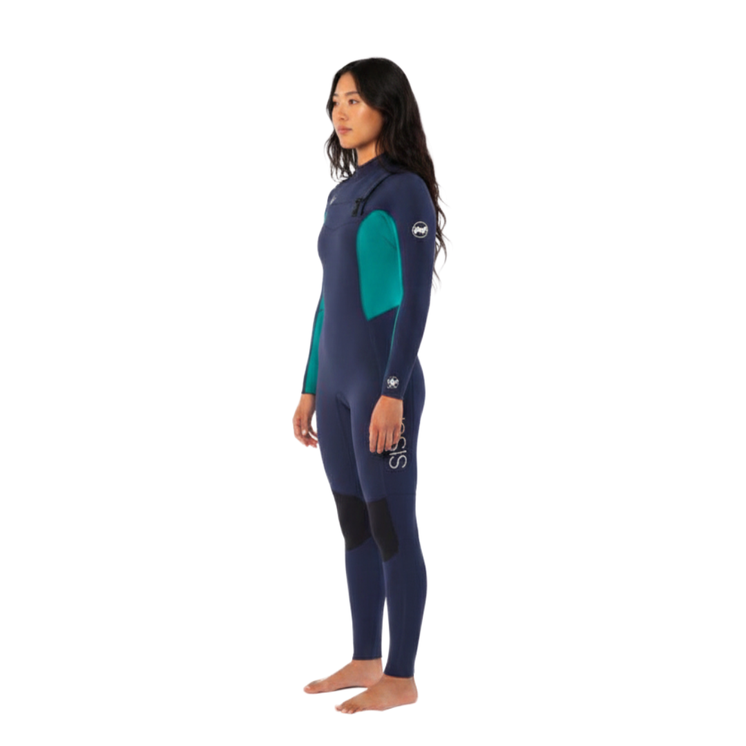 SISSTR 7 Seas 4/3 Chest Zip Wetsuit -Sz8– Strong Blue