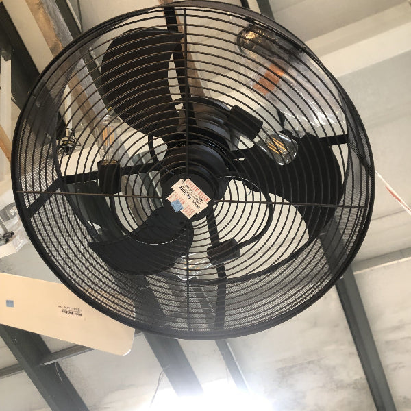 Industrial Black Ceiling Fan with Lights