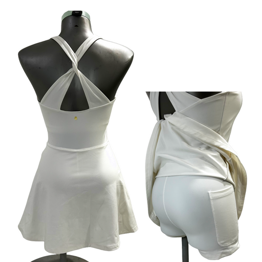 Spiritual Gangster Criss-Cross One-Piece Swimsuit with Skirt (D7 F5)