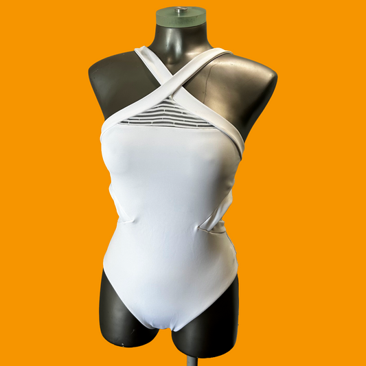 Jets White One-Piece Swimsuit – Size 6 (C2)