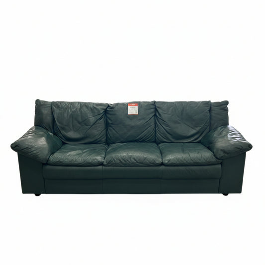 GREEN LEATHER COUCH