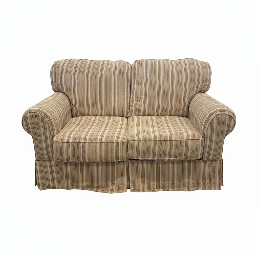 BEIGE STRIPE LOVESEAT