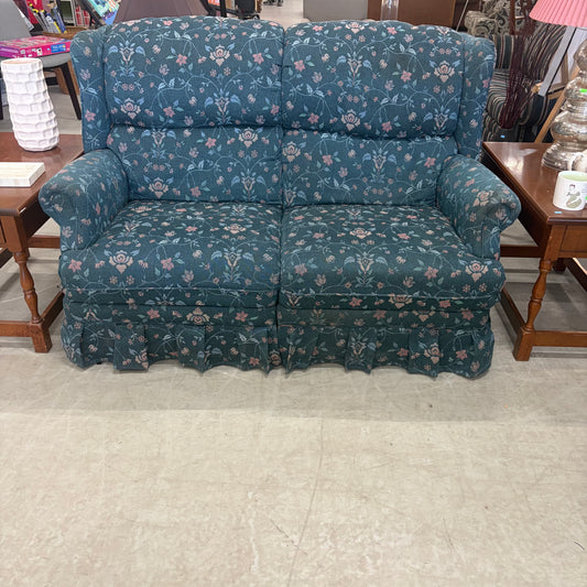 BLUE FLORAL LOVESEAT