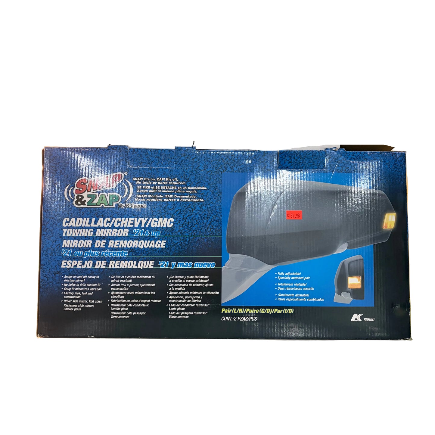 SNAP AND ZAP CADILLAC TOWING MIRROR