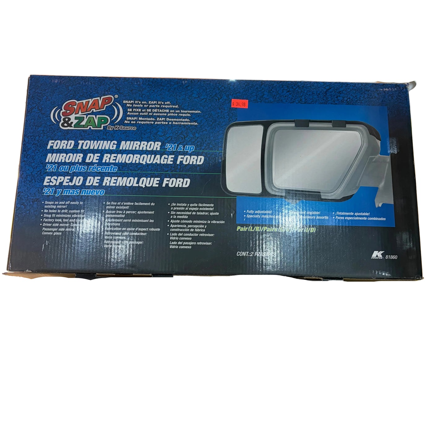 SNAP AND ZAP FORD TOWING MIRROR