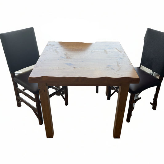 CABIN WOOD TABLE AND 2 CHAIRS