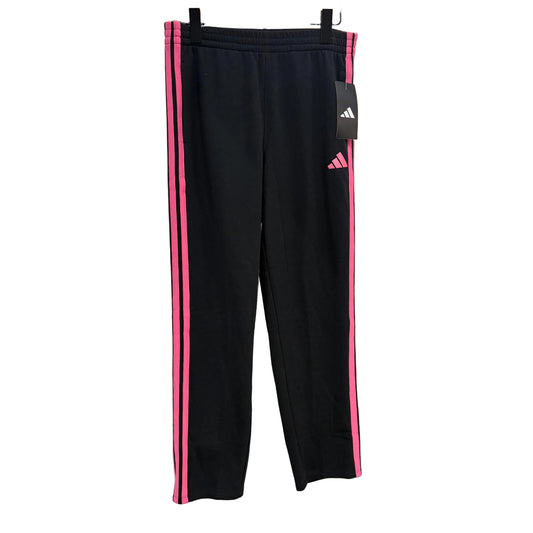 BLACK/PINK STRIPED KIDS ADIDAS JOGGERS