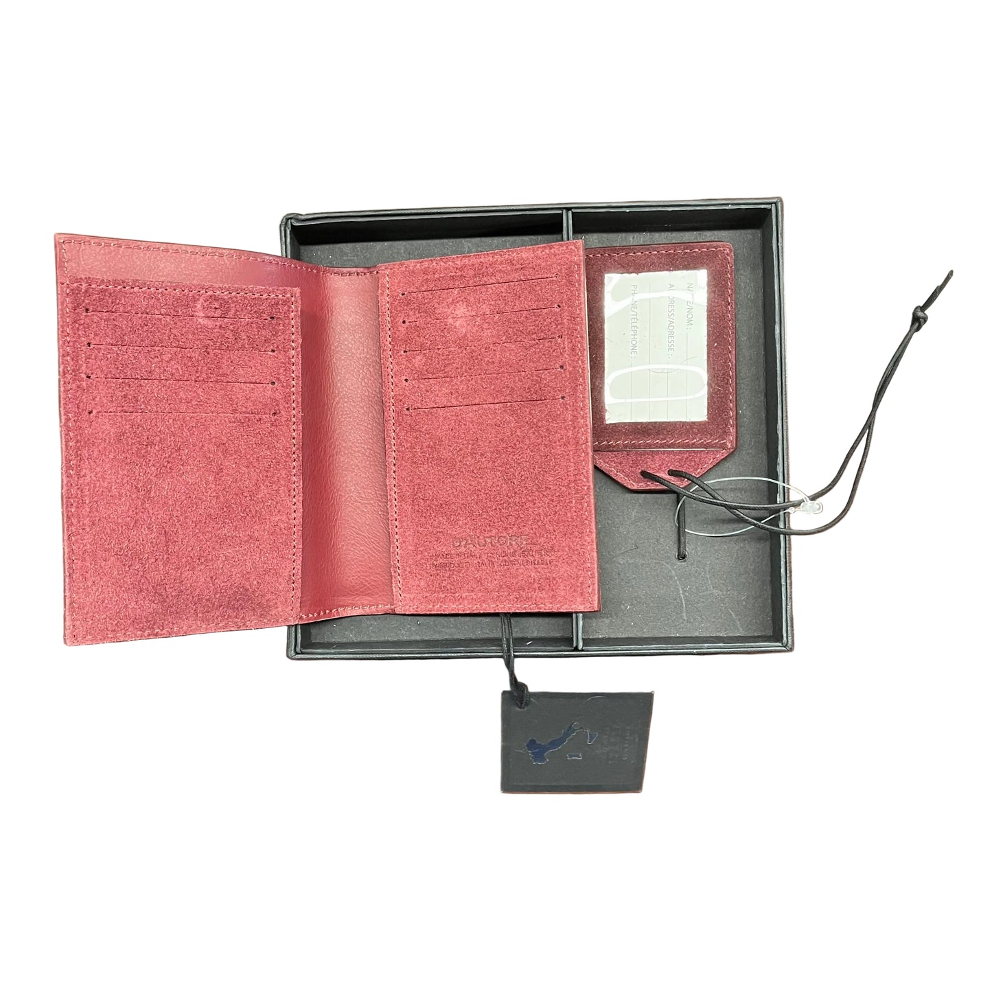 *NEW* Red Suede Passport Cover & Bag Tag