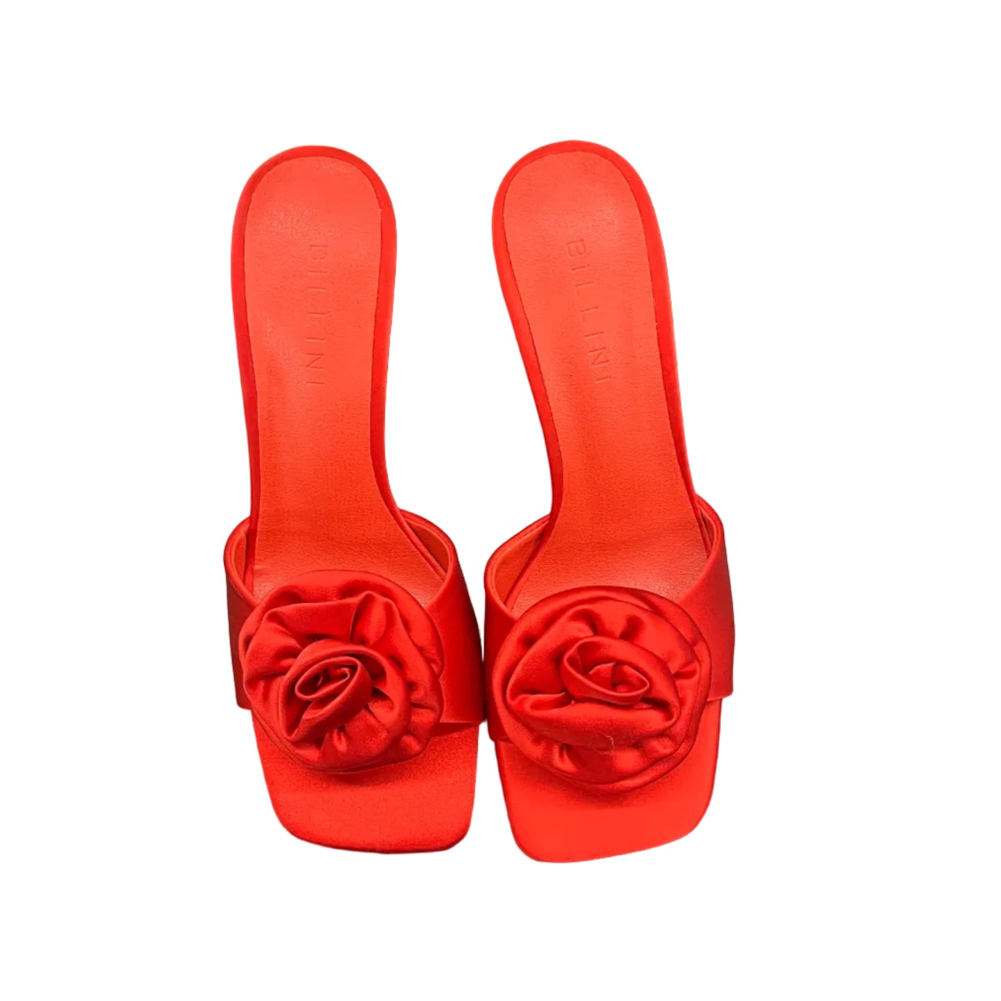 Bright Red Rose Kitten Heels - Size 8