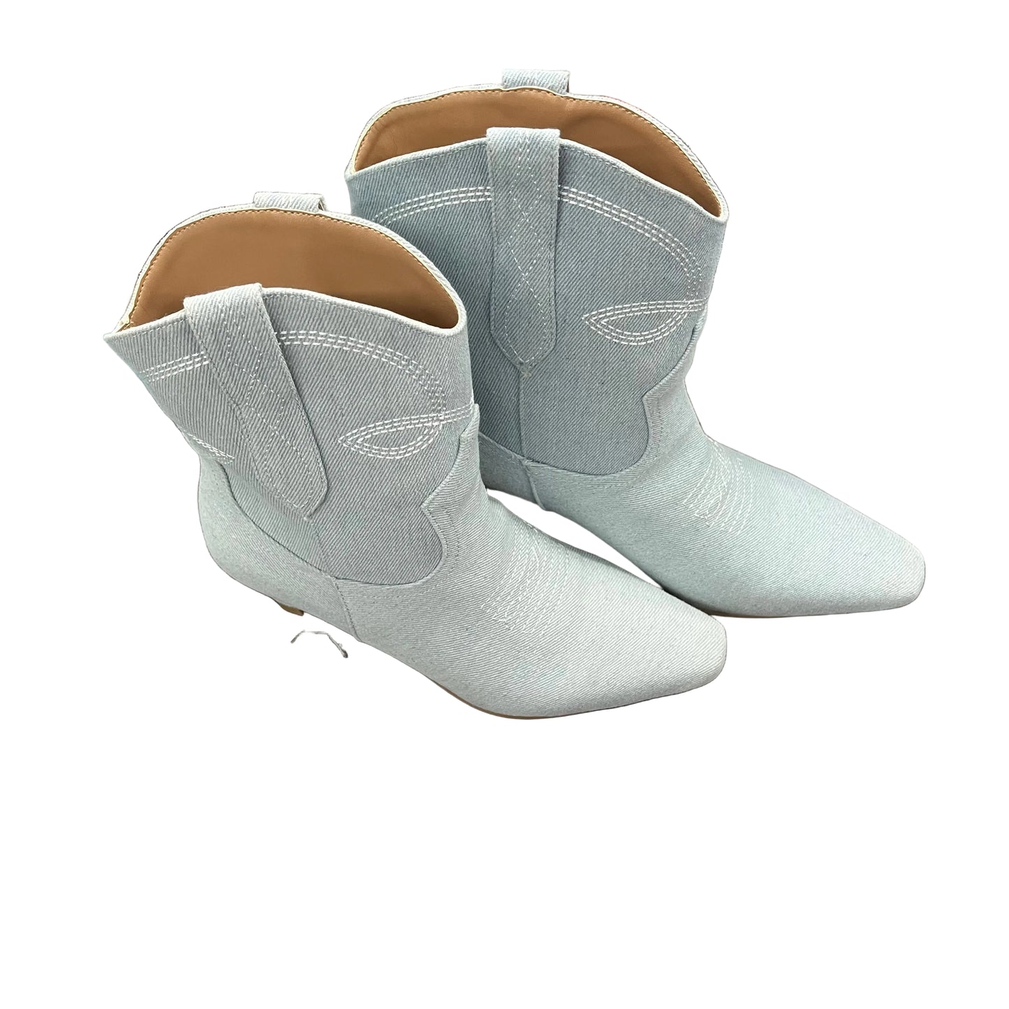 Baby Blue Cowboy Boot Heels - Size 7