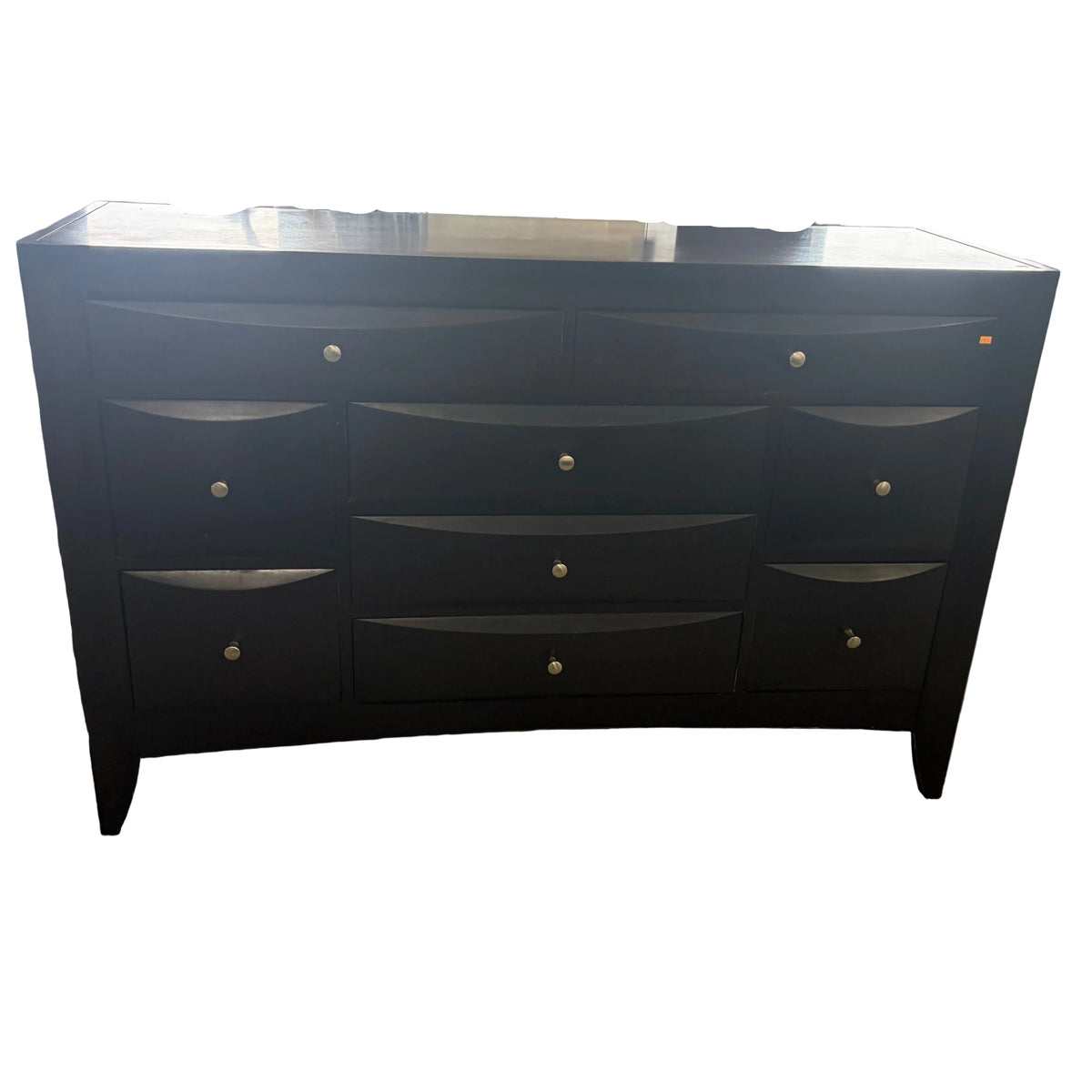 LARGE BLACK 9 DRAWER DRESSER