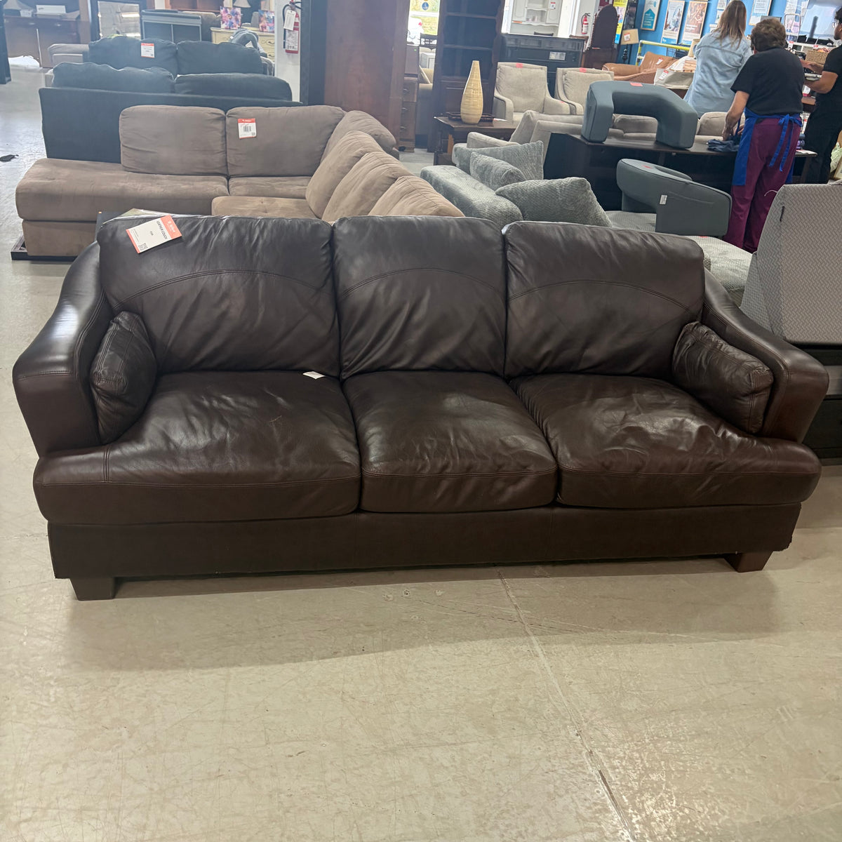 BROWN LEATHER COUCH