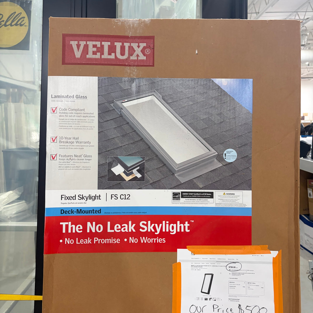 VELUX FS- Fixed Deck Mount Skylight size C12