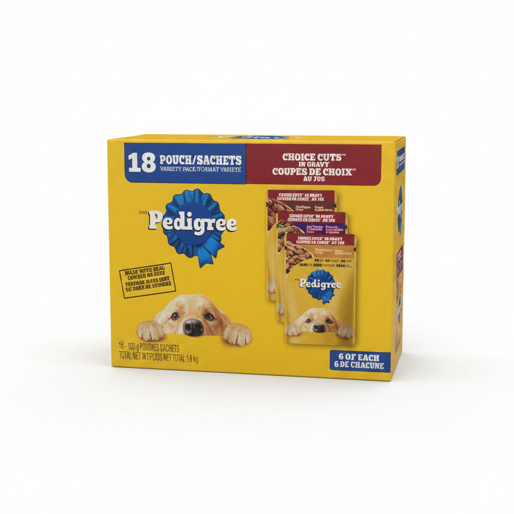 PEDIGREE 18 POUCHES CHOICE CUTS IN GRAVY