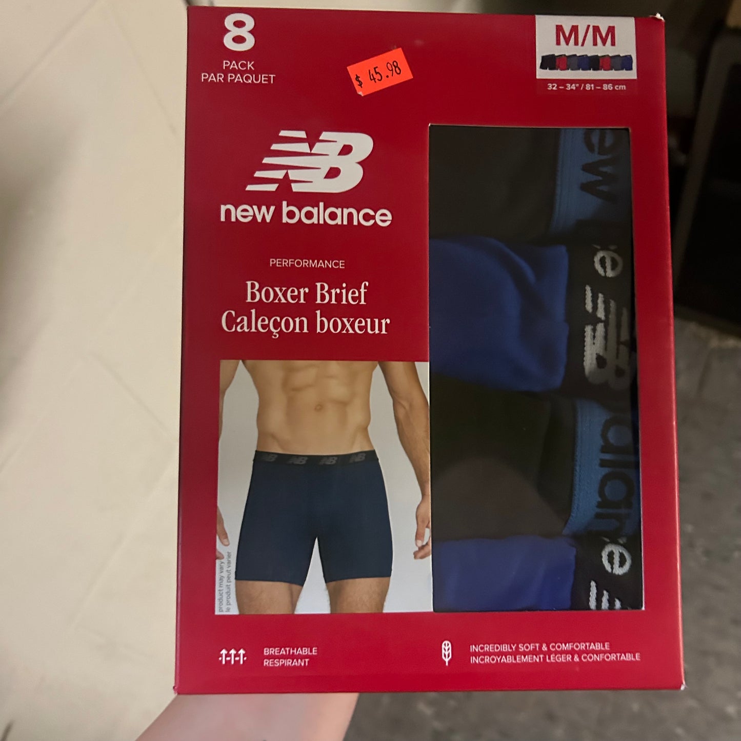 New Balance Men's Boxer Briefs 8-Pack SZ MED