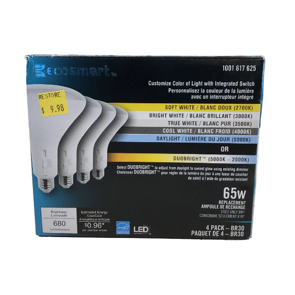 EcoSmart LED BR30 Flood Light - 4 pack