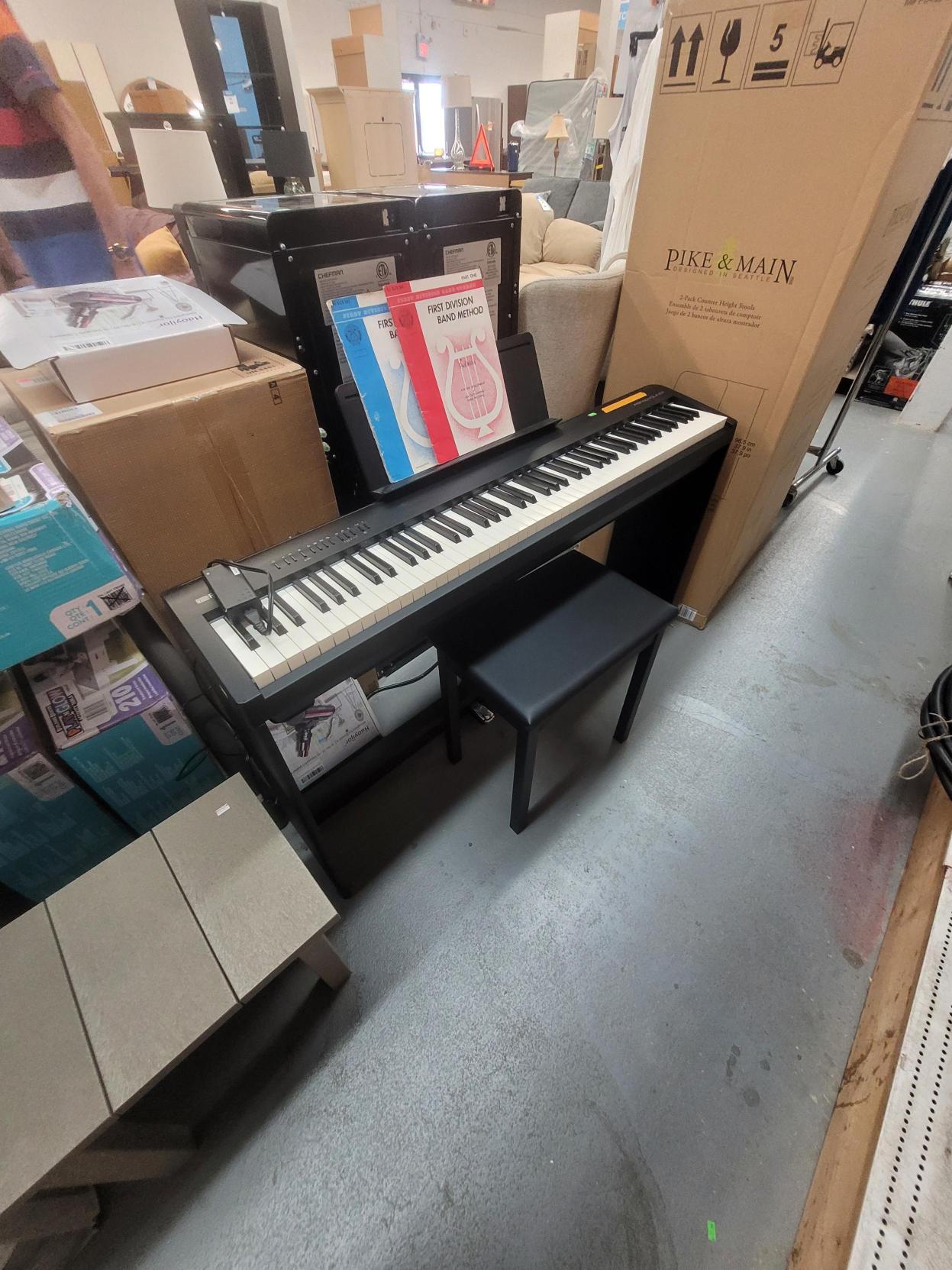88-Key Digital Piano with Bench & Headphones – New