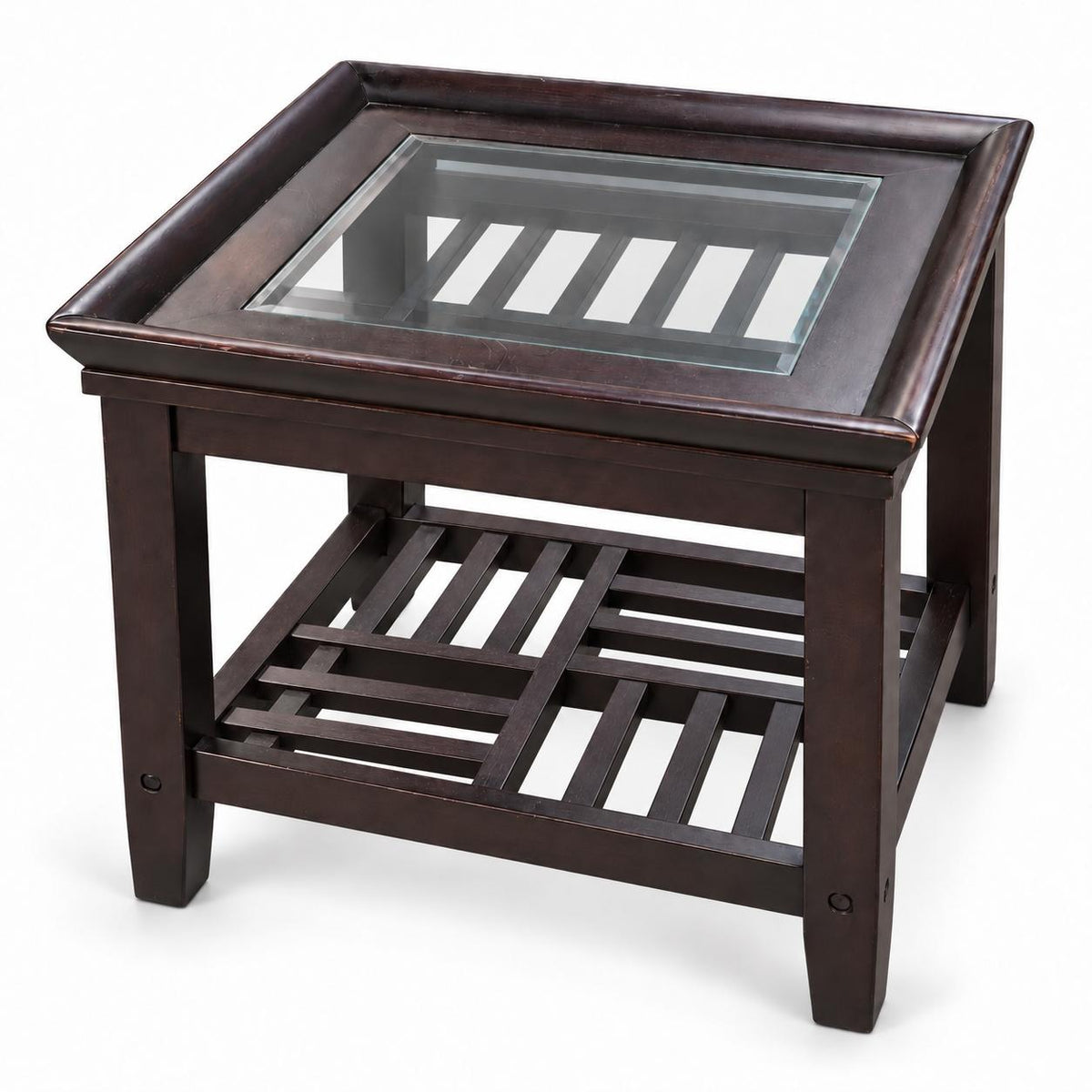 Wood and Glass Side Table