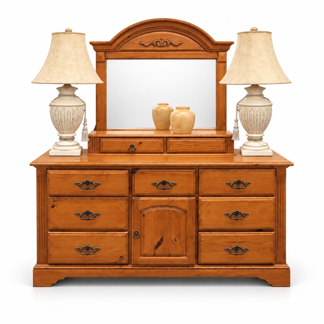 Wood Dresser with Mirror