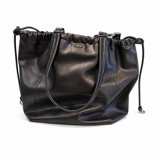 Calvin Klein Black Leather Tote Bag