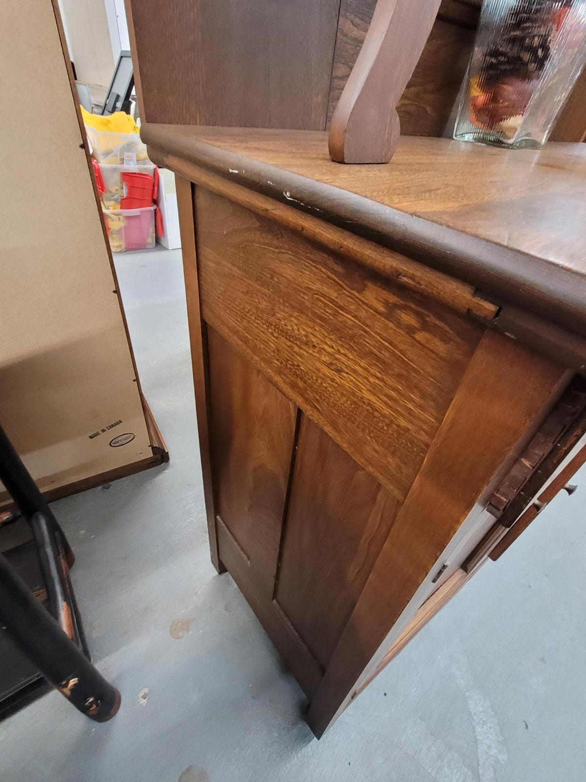 Vintage Carved Wood Display Cabinet