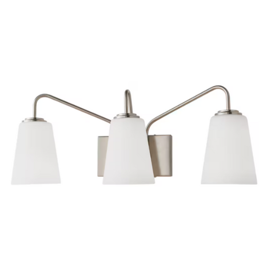 Moruga 3-Light Vanity Fixture - Brushed Nickel Finish