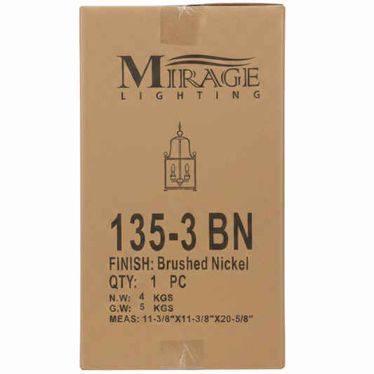 Mirage Lighting Brushed Nickel Chandelier