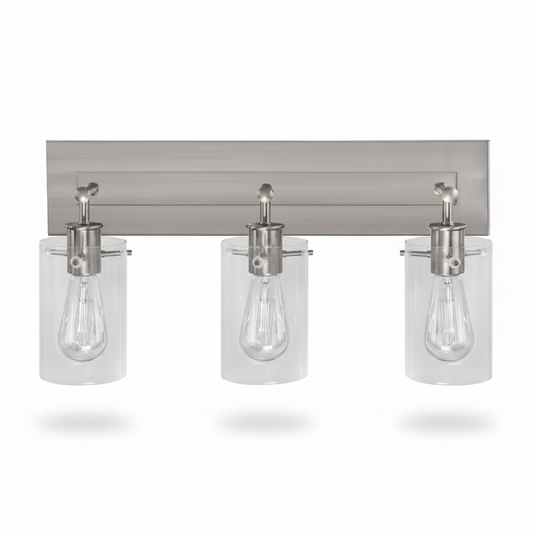 Hampton Bay Regan 3-Light Vanity Light Fixture – Brushed Nickel Finish