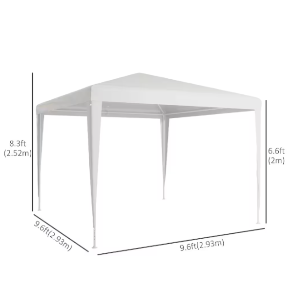Outsunny 10' x 10' Folding Patio Garden Canopy Tent - White