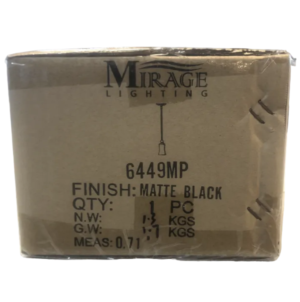Mirage Lighting Matte Black Pendant Light
