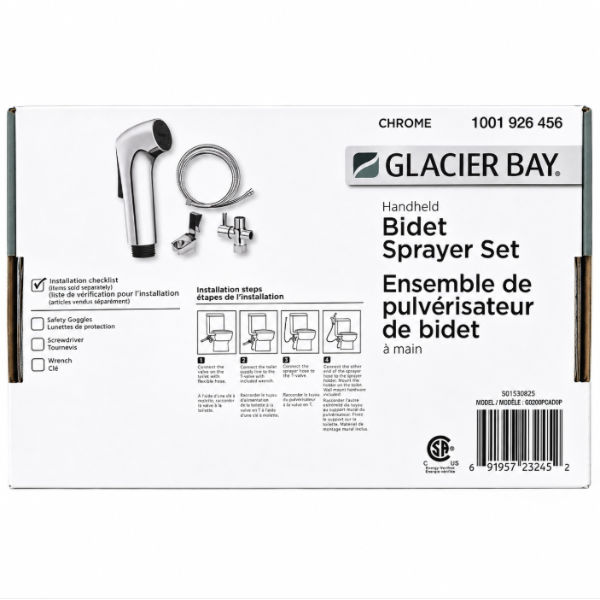 Glacier Bay Handheld Bidet Sprayer Set - Chrome