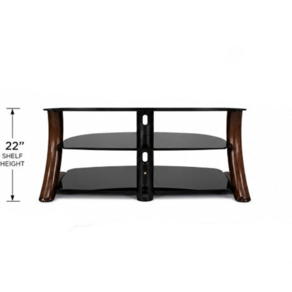 Modern TV Stand with Mount – Black Glass & Wood
