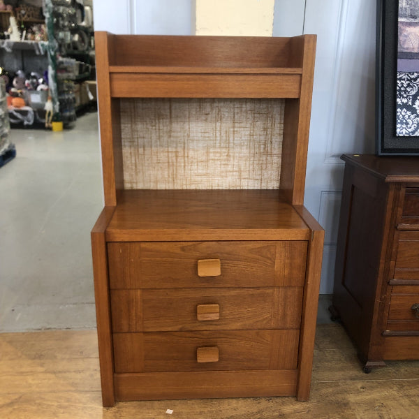 Vintage 3-Drawer Wooden Nightstand