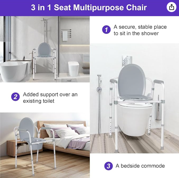 7 Position Bedside Commode Chair